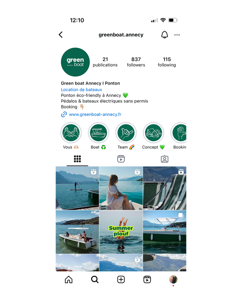 feed instagram greenboat Annecy